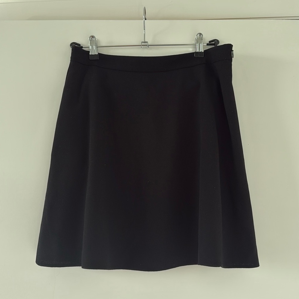 Valentino Classic Black A-line Wool and Silk Mini Skirt